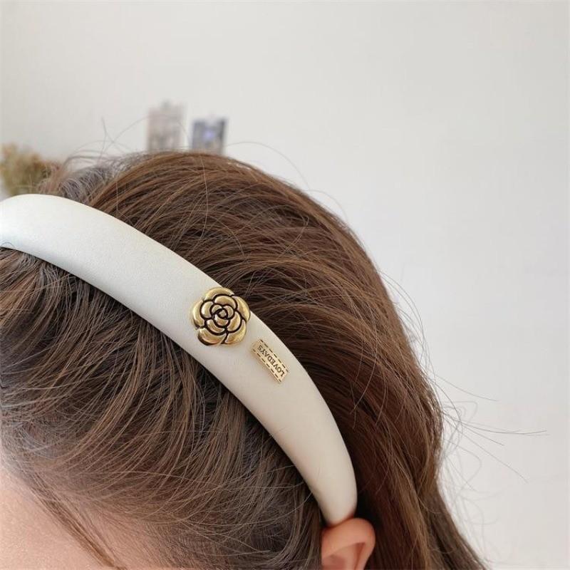 French retro sponge headband camellia decoration simple and elegant temperament hair band  hair accessories