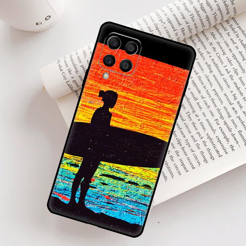 Surfing Art Surf Girl Case For Samsung Galaxy M12 M56 M06 M32 M52 M35 M55 M15 M11 M13 M14 M16 M36 M31 M53 M34 M54