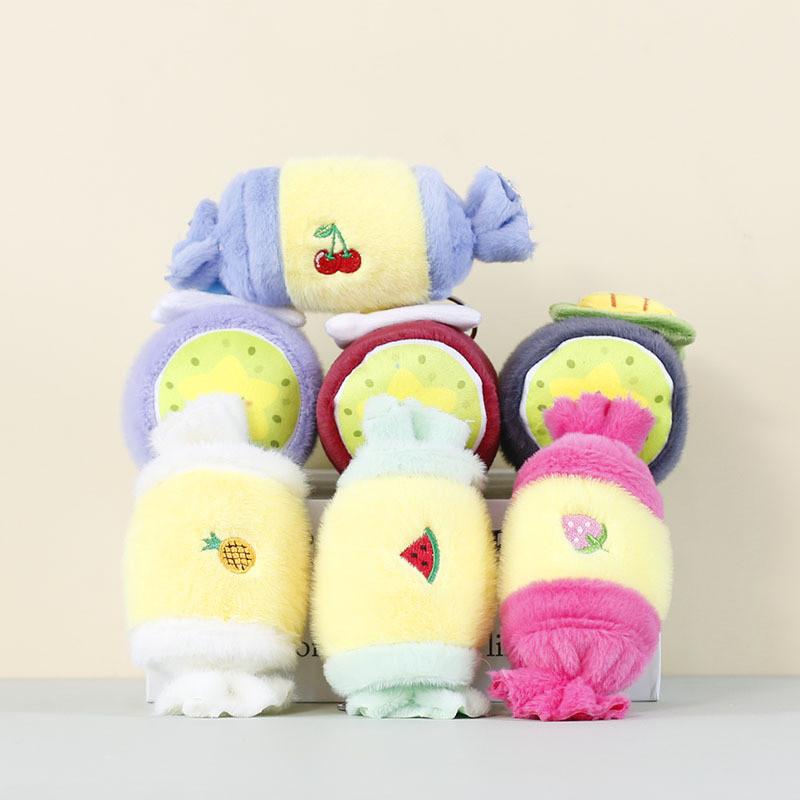 Cute Candy Plush Keychain With Polyester Fiber For Kids And Teens