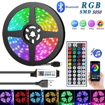 44 клавиши 30M Smart Bluetooth 5050 Светодиодные ленты Инфракрасное управление RGB5050 Гибкая 5V Неоновая ледяная лампа для украшения спальни Подсветка телевизора