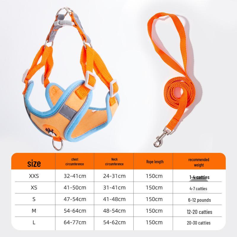 Дышащая шлейка-жилет для собак мелких пород и поводок