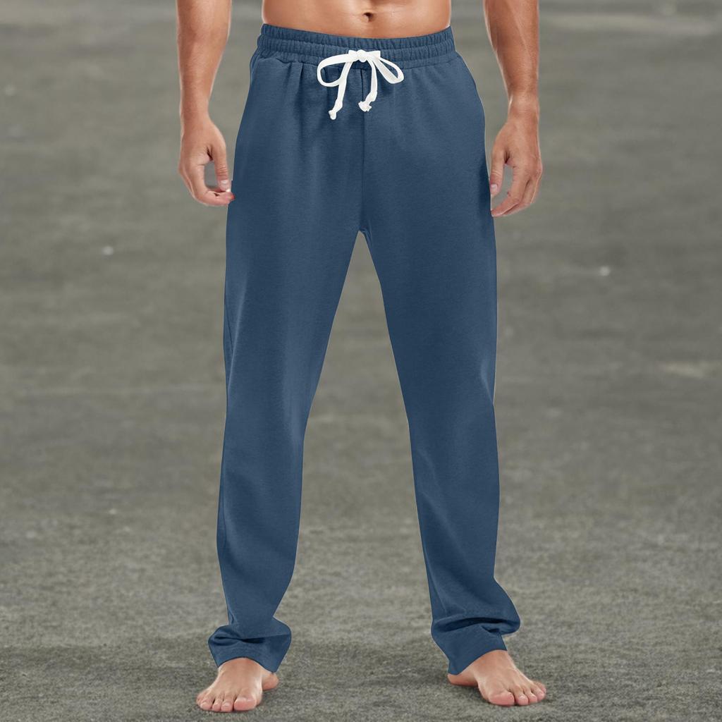 Мужские модные прямые повседневные спортивные брюки с принтом и карманами