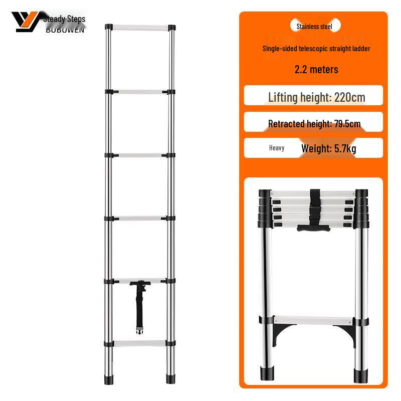 BUBUWEN Stainless Steel Telescopic Ladder