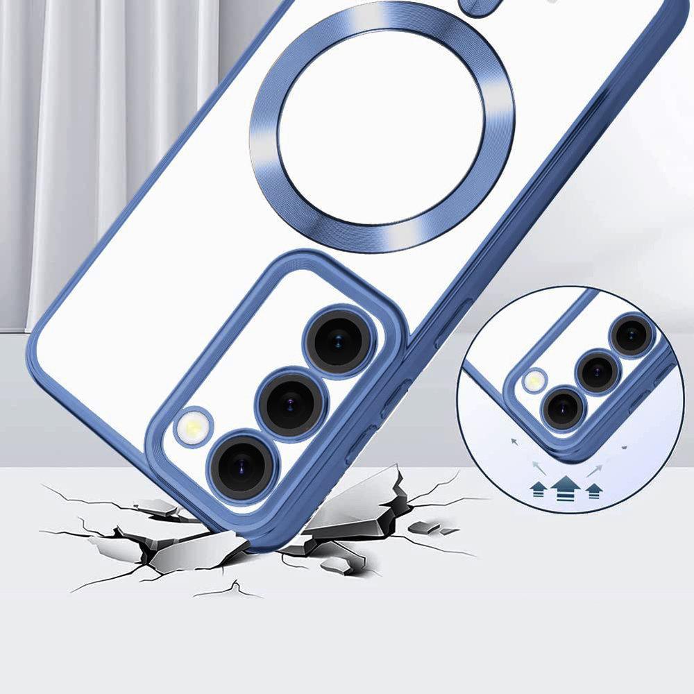 Case for Samsung Galaxy S23 Plus, Electro MagSafe, Navy Blue + Glass Screen Protector
