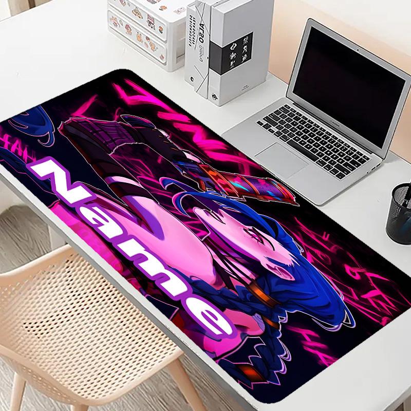 Custom Name Personalized Jinx Pattern Mousepad, Laptop PC Desk Mat, Decorative Desk Mat for Home Keyboard Pad Gift