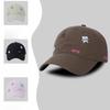 Couple's Stylish and Versatile Bear Embroidered Pink Baseball Hat