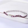Элегантный теннисный серебряный браслет для женщин, натуральный родолитовый гранат, январский камень, роскошные ювелирные изделия, подарок на день рождения для вечеринки
