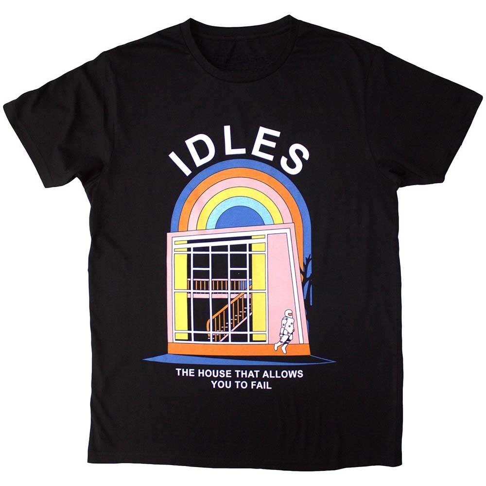 Idles Scattered Floral Letters Print Cotton TShirt Punk Rock Band Unisex Short Sleeve Tee