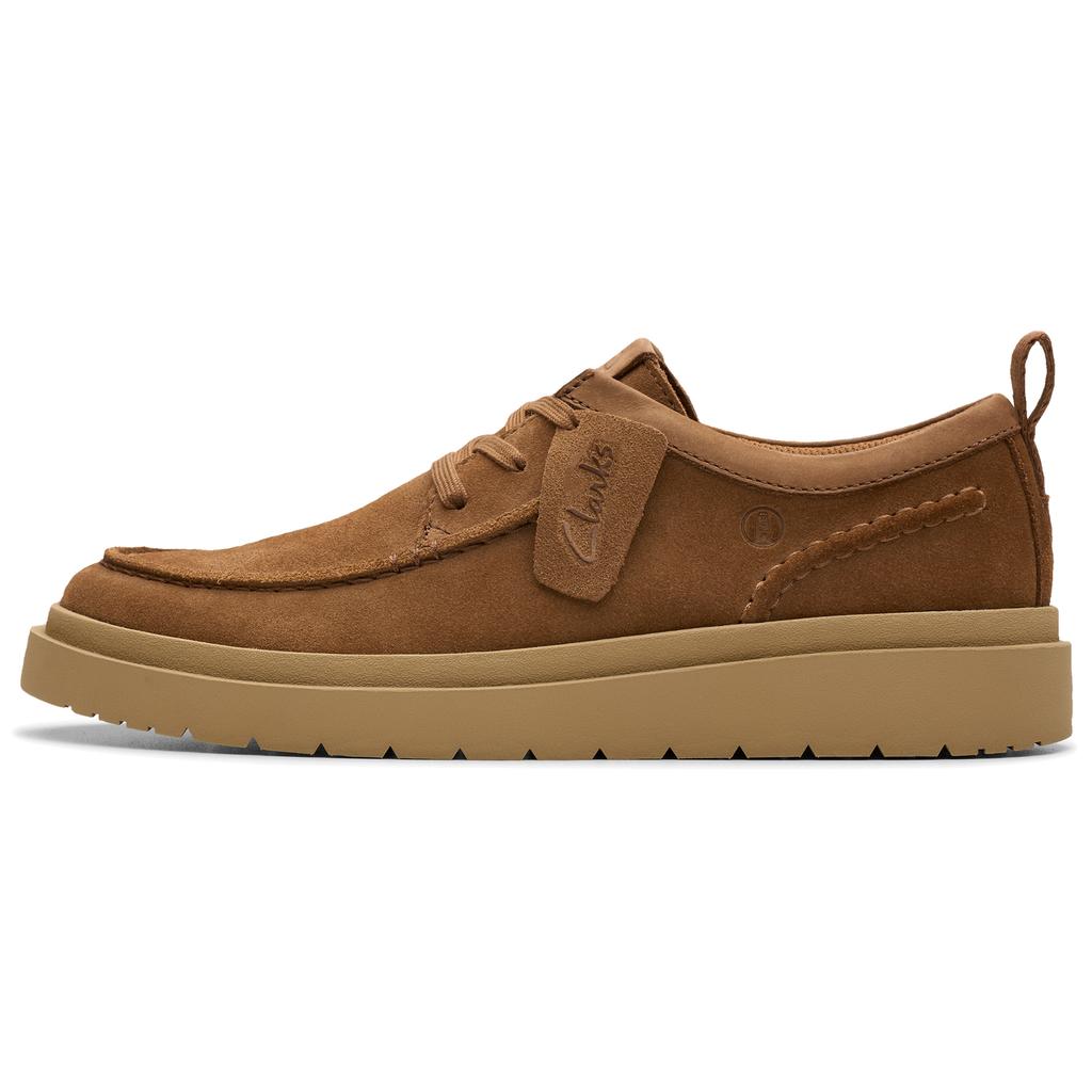 Clarks Кожаные Модные Удобные Универсальные Ретро Повседневная Обувь Мужская кроссовка Темно-Коричневый 261808657