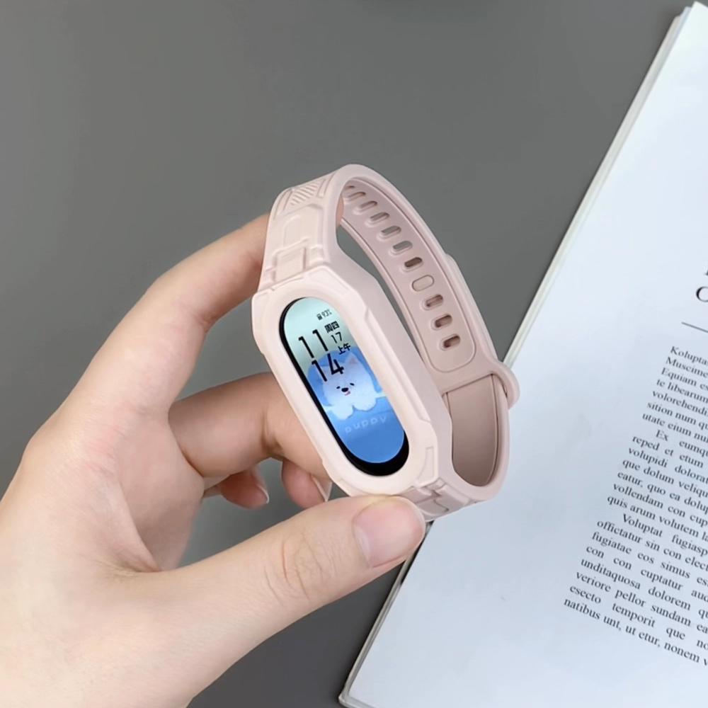Для Xiaomi Smart Band 10 9 8 7 6 5 4 3 Аксессуары Спортивный браслет ремешок на запястье pulseira correa Mi band 9 8 10 Чехол+Силиконовый ремешок