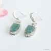 Leaf Shape Natural Stone Jade Earrings Silver Plated Myanmar Jade Earrings Full of Zircons Burma Jadeite Drop Earrings for Women