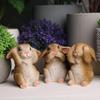 3Pcs Resin Bunny Ornaments Easter Rabbit Figurines Garden Rabbit Statue Yard Art Sculpture for Home Patio Lawn Easter Decorations Housewarming Gift