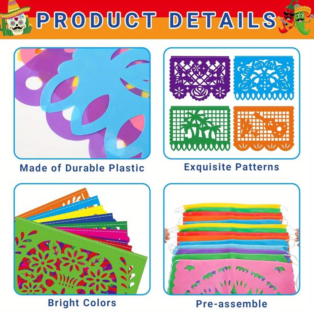 2 шт. Украшения для вечеринки «День мёртвых» 1 шт. Баннер «Фиеста» с 9 флажковым баннером для вечеринки в мексиканском стиле «День мёртвых» Подвесной декор Принадлежности для домашней вечеринки