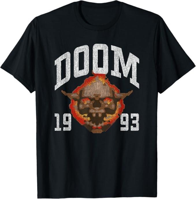 Doom 1993 Lost Soul Pixelated Skull Retro Video Game T-Shirt