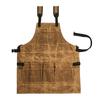 Waxed Canvas Apron With Double-layer Three-dimensional Pockets And Adjustable Shoulder Straps For Gardening And Woodworking Tools Apron