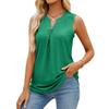Женский однотонный летний топ-майка с V-образным вырезом, без рукавов, с перфорацией, свободного кроя, повседневный