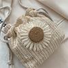Summer Straw Bucket Bag For Women Knitted Beach Bag Bohemia Small Crossbody Bag Vacation Shoulder Bags