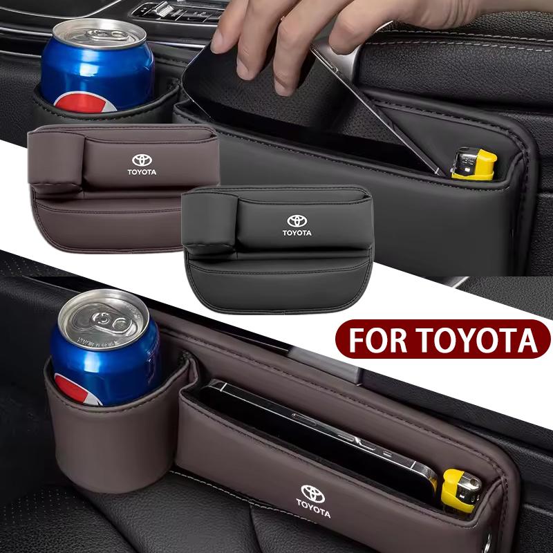 AOT1 NEW PU Leather Car Seat Storage Bag Multifunctional Gap Organizer Box For Toyota Gazoo Racing Corolla Crown Yaris Chr Auris Rav4400000