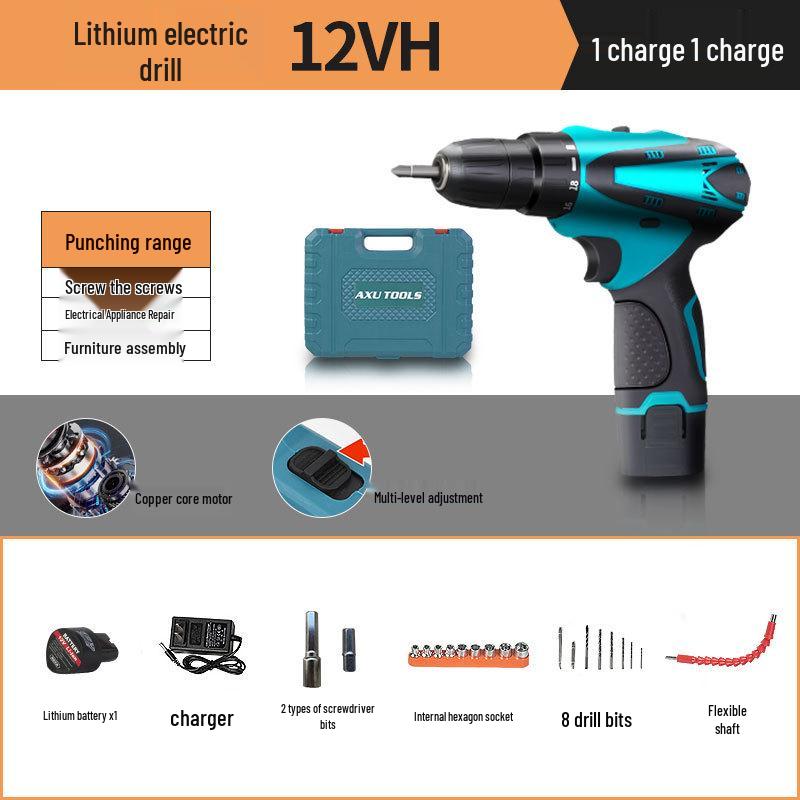Rechargeable Lithium Battery Multi-Function Handheld Drill and Electric Screwdriver
