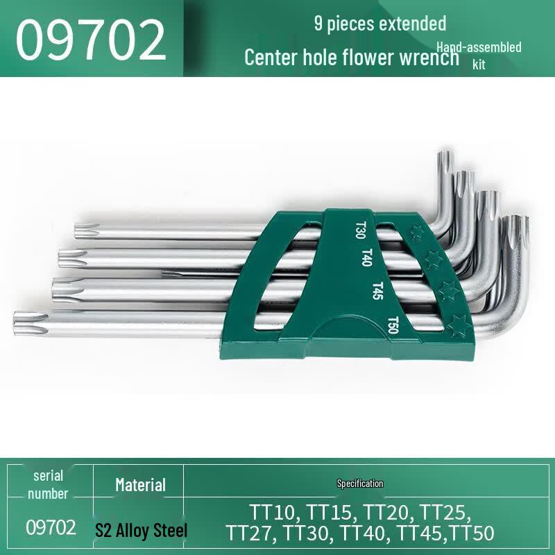 SATA 09702 Набор из 9 длинных Torx-ключей с защитой от вскрытия