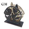 Nordic Style Napkin Rack for Kitchen Wooden Hollow Holder, Black Silhouette Pattern, Decorative Vertical Bohemian Stand Stand, Boho Tissue