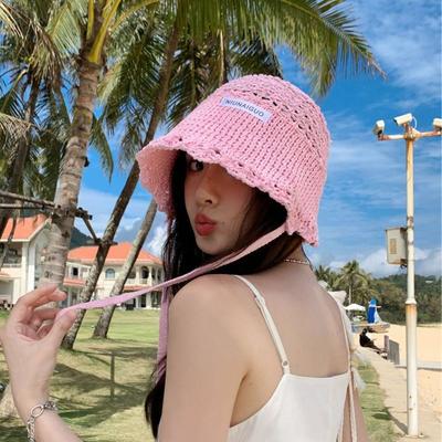Fashion Hand Crocheted Sunscreen Hat Breathable Casual Fisherman Hat Bucket Hat Summer