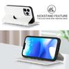 For iPhone 13 Pro Max Rhombic MagSafe RFID Anti-Theft Wallet Leather Phone Case