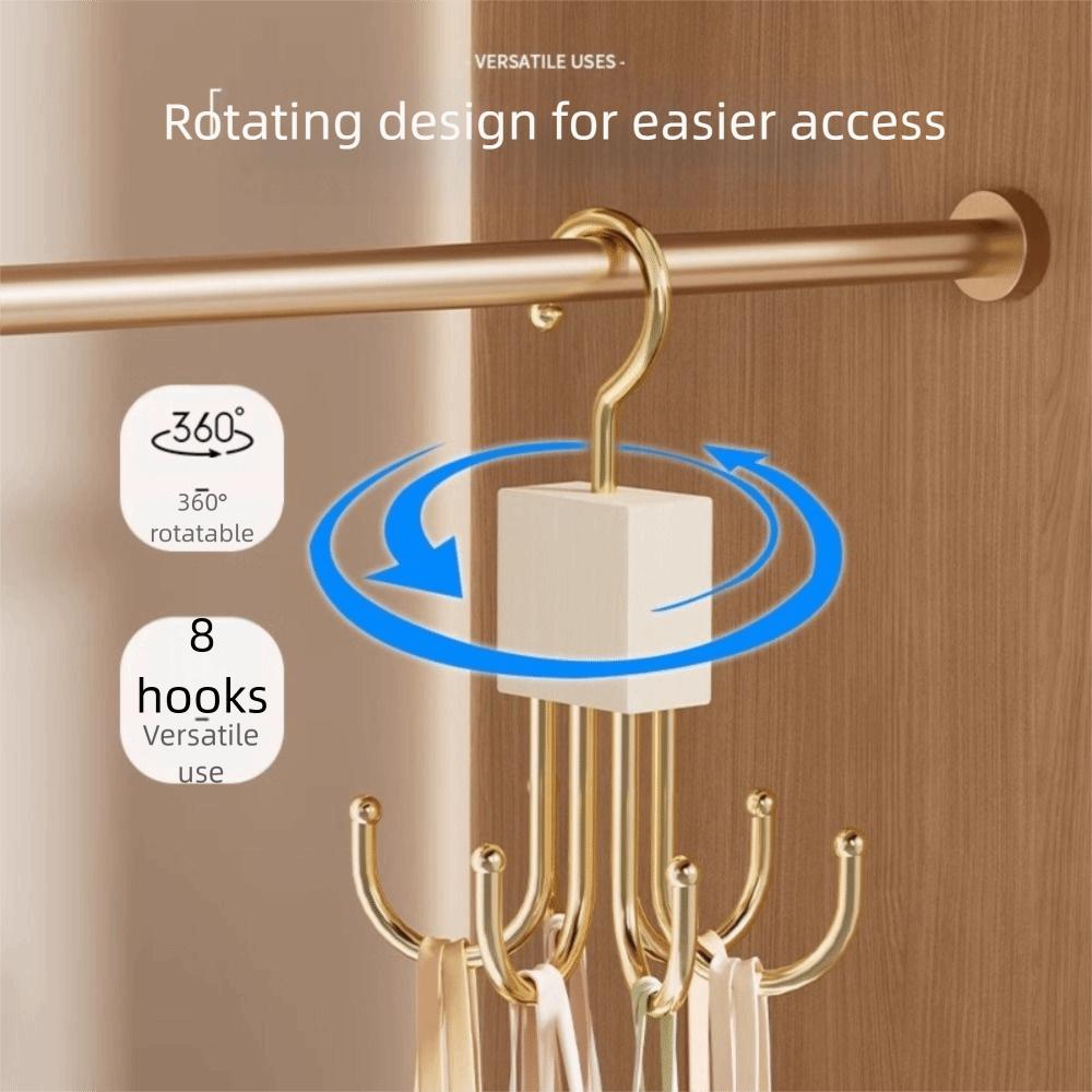 Multi-Function 360°Rotating Hook Stainless Steel Closet Organizer Home Storage Organizer