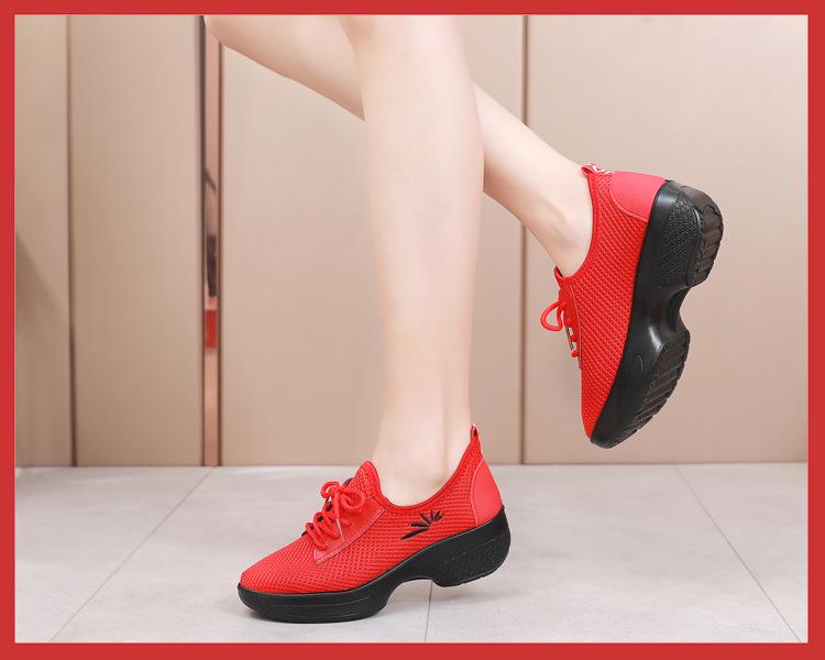 Танцевальные туфли Ju Hutong из бархата и хлопка — средний каблук, дышащие, мягкая подошва для фитнеса и гимнастики, всесезонная одежда.