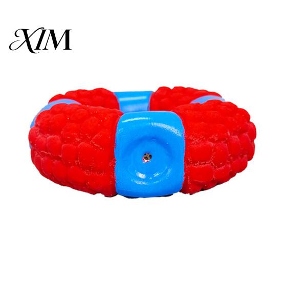 Tough Dog Chew Toys Lifebuoy Ring Toy, Latex Squeaky Teeth Small Medium Large Cleaning Toy for Aggressive Chewers, Interactive Pet Training Play Dogs