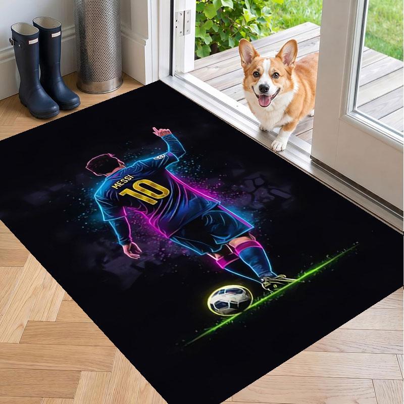 Soft Floor Carpet Lionel Messi Pattern Area Rug Decorative Mat For Home Room Decoration