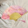 Elegant Chinese Fan Gilding Xuan Paper Fan Artistic Piece Antiquity Folding Fans Dance Prop