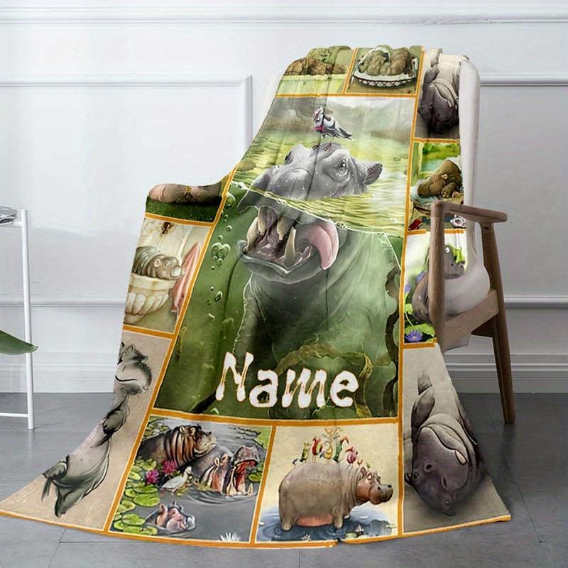 Hippo Customize Your Name Blanket Warm Comfortable And Soft Blankets Are Suitable For Home Lunch Break Blanket Office Sofa Sofa Gift To Relatives And