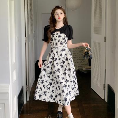 Женские платья с цветочным принтом во французском стиле Mori Girl, универсальное элегантное летнее платье миди для колледжа в стиле High Street