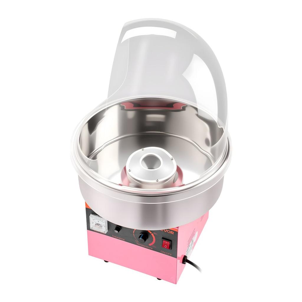 Electric Cotton Candy Machine, 1000W Electric Floss Maker With Cover, Commercial Cotton Candy Machine w/Stainless Steel Bowl & Sugar Scoop, Ideal for