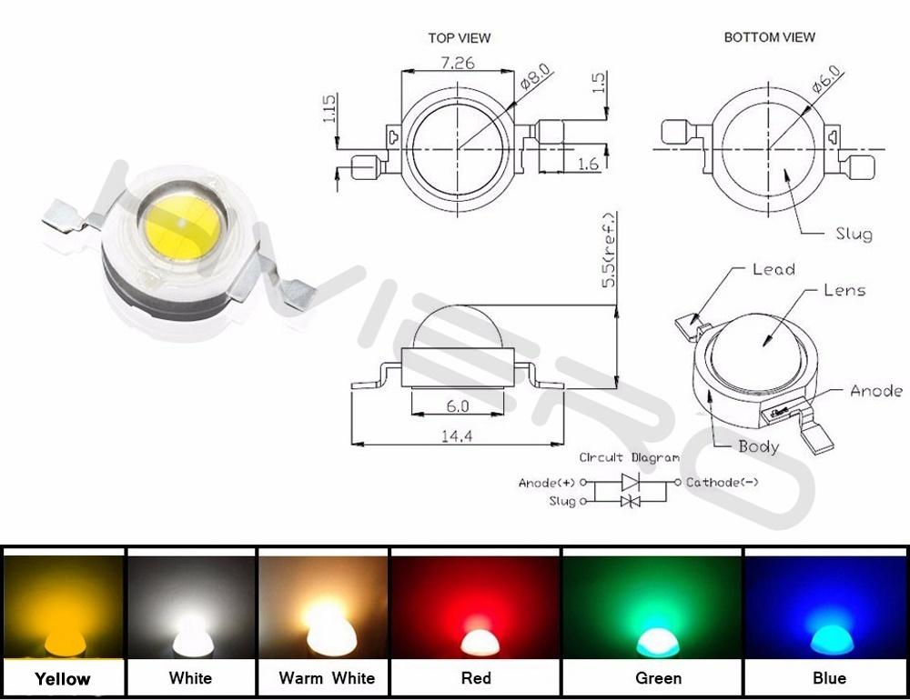 10 шт., 3 Вт, чип высокой мощности, белый, красный, синий, зеленый, излучатель светодиодных лампочек, диоды, лампы, бусины