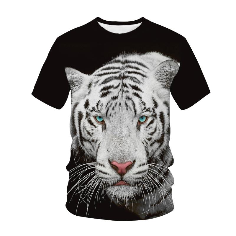 Забавная футболка с принтом животных, тигра и кота, детская футболка с 3D принтом, модная повседневная футболка с героями мультфильмов, детская одежда для мальчиков и девочек