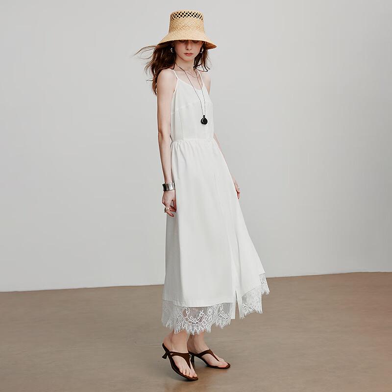 Chuyu 2025 Платье-комбинация с V-образным вырезом из лиоцелла с прохладным прикосновением и кружевной отделкой