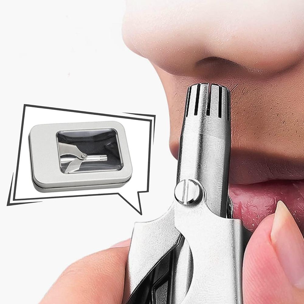Portable Rotary Manual Ear And Nose Hair Trimmer With 12 Sharp Blades