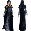 Enchanting Women's Wicked Queen Gothic Witch Costume With Elegant Long Bell Sleeves