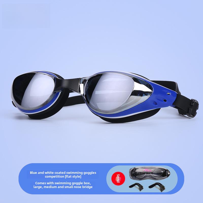 Женские очки для плавания с высокой четкостью для близорукости с набором шапочек — водонепроницаемые, с защитой от запотевания, большая оправа для мальчиков и детей