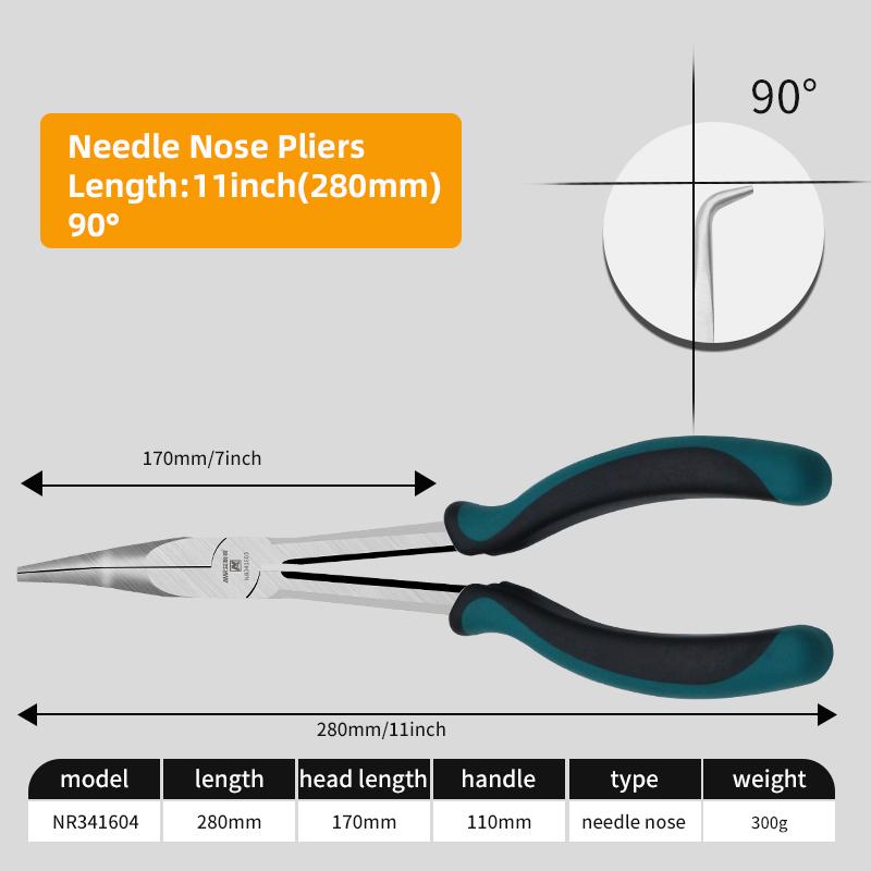 AMR 3pcs 4pcs5pcs Needle Nose Pliers Long Reach Straight Pliers 25°/45°/90° Bent Nose Pliers O-Shaped Plier Circle for Machinist