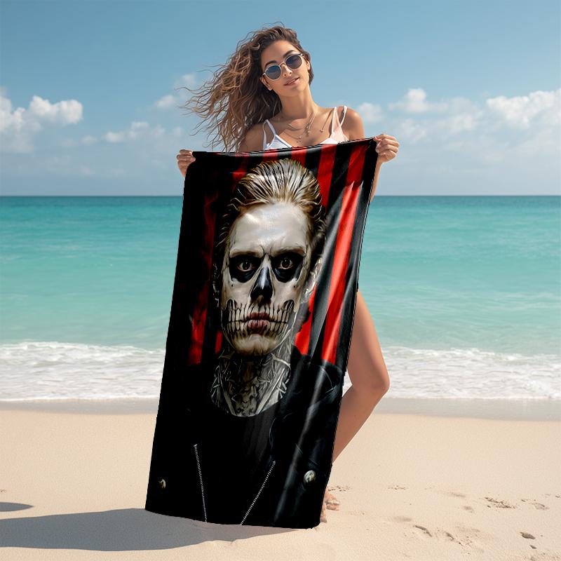 Beach Towel with Evan Peters2 Pattern - soft,absorbent,machine washable Lightweight&Modern,swimming,Travel Essentials