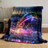 Glow Dolphin with Sparkling Hearts Patterned Blanket, Flannel, Suitable for All Seasons, Home Decor, Warm and Cozy