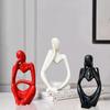 Thinker Decoreative Statues for Home Decor (Pack of 3, Black, Red & White)
