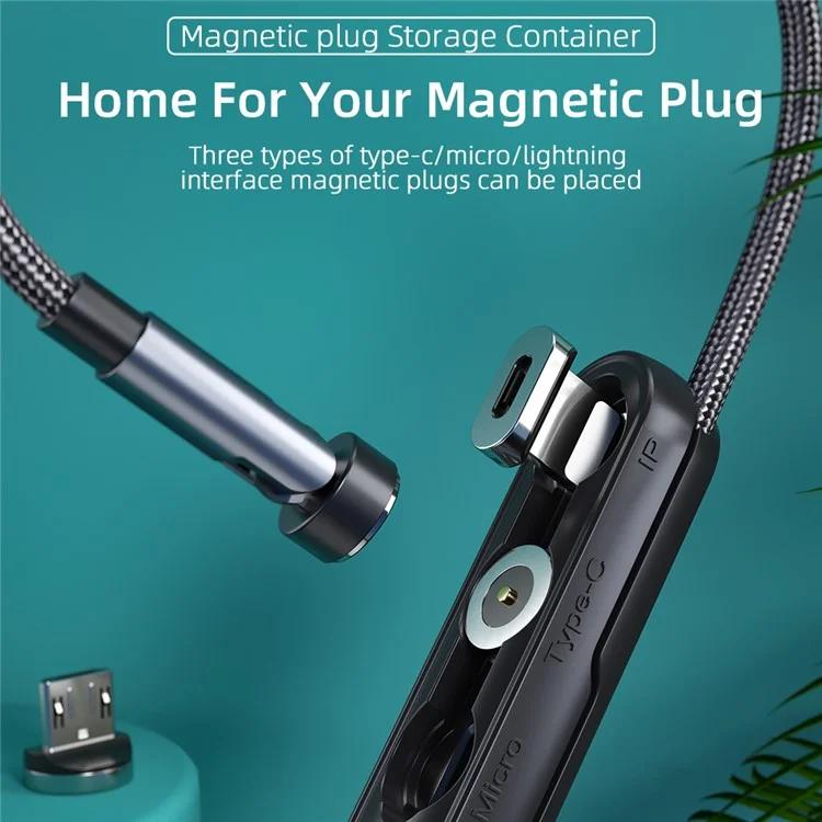 База для хранения 3-в-1 для кабеля-органайзера с магнитной вилкой Micro / Type-C / IP