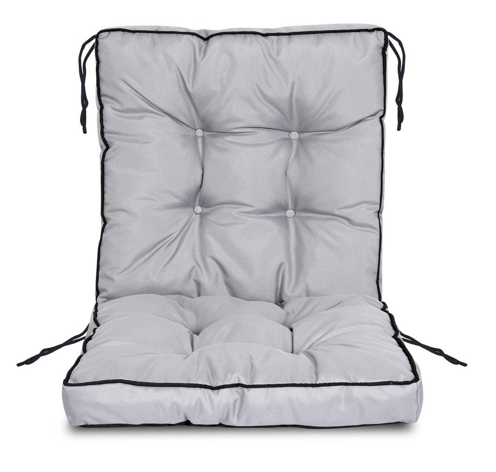 Poduszka na krzesło ogrodowe wodoodporna wiązana na sznurki z wysokim bokiem i lamówką 50x50x50 cm