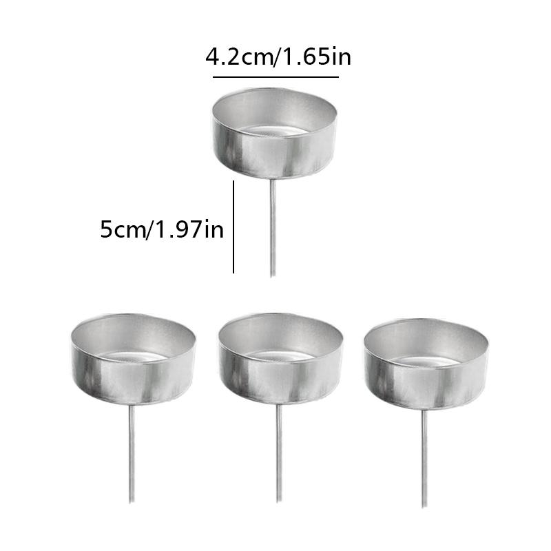 4PCS Holiday Table Decor Iron Candle Cups Iron Rustic Iron Tea Light Containers 4.2cm