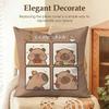 Cute Caybara Cushion Cover Natural Linen Organic Fabric DoubleSided Printing Sofa Home Decor Gift Pillow Case