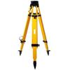 Surveying Tripod, Heavy Duty Yellow Fiberglass Dual Clamp and Copper Centre Screw for Robotic Total Stations and Theodolite Flat Head-B